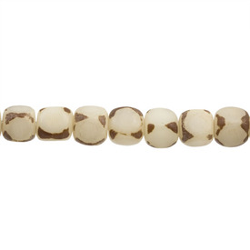 *1110-4356 - Nut Bead Buri Tiger Square Round Corners 10MM 16'' String Philippines *1110-4356,montreal, quebec, canada, beads, wholesale