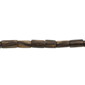 *1110-6005-06 - Wood Bead Old Palmwood Cylinder 2.5X5MM 16'' String Philippines *1110-6005-06,montreal, quebec, canada, beads, wholesale
