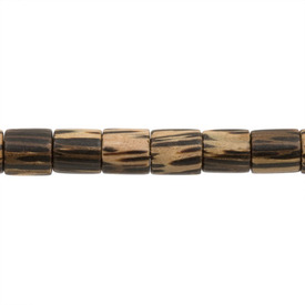 *1110-6006-06 - Wood Bead Old Palmwood Cylinder 8X9MM 16'' String Philippines *1110-6006-06,montreal, quebec, canada, beads, wholesale