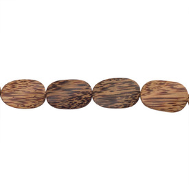 1110-6008-04 - Wood Bead Palmwood Flat Oval Twisted 19X29MM 16'' String Philippines 1110-6008-04,Bead,Palmwood,Wood,Wood,19X29MM,Flat Oval,Twisted,Brown,Philippines,16'' String,montreal, quebec, canada, beads, wholesale