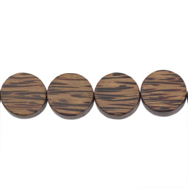 1110-6010-04 - Wood Bead Palmwood Coin 9X19MM 16'' String Philippines 1110-6010-04,1110-60,Bead,Palmwood,Wood,Wood,9X19MM,Round,Coin,Brown,Philippines,16'' String,montreal, quebec, canada, beads, wholesale