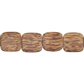 1110-6012-04 - Wood Bead Palmwood Flat Square Round Corners 17MM 16'' String Philippines 1110-6012-04,Beads,Wood,Exotic,Brown,Bead,Palmwood,Wood,Wood,17MM,Square,Flat Square,Round Corners,Brown,Philippines,montreal, quebec, canada, beads, wholesale