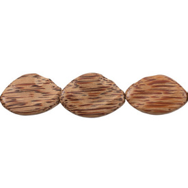 1110-6024-04 - Wood Bead Palmwood Crazy Cut 23X33MM 16'' String Philippines 1110-6024-04,1110-60,Bead,Palmwood,Wood,Wood,23X33MM,Crazy Cut,Brown,Philippines,16'' String,montreal, quebec, canada, beads, wholesale