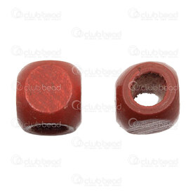 1110-7004-SAC - Wood Bead Cube 15x15x16mm Dusty Red Hole 8mm 90gr 1110-7004-SAC,Beads,Wood,For macrame,montreal, quebec, canada, beads, wholesale