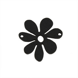 *1110-8001-10 - Wood Bead Flower 30MM Black 2 Holes 10pcs *1110-8001-10,montreal, quebec, canada, beads, wholesale