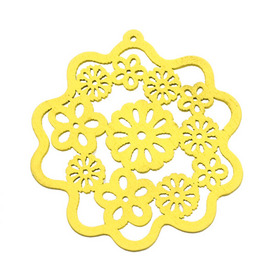 *DB-1110-8003-02 - Wood Pendant Flower Fancy 55MM Yellow 10pcs *DB-1110-8003-02,Pendants,Wood,55MM,Pendant,Wood,Wood,55MM,Flower,Flower,Fancy,Yellow,Yellow,China,Dollar Bead,montreal, quebec, canada, beads, wholesale