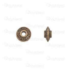1111-0196-2-OXBR - Metal Bead Fancy Saucer 6.5x3.2mm Antique Brass With Engraved Design 1.5mm Hole 100pcs 1111-0196-2-OXBR,Metal,Bead,Fancy,Metal,Metal,6.5x3.2mm,Round,Saucer,Green,Antique Brass,With Engraved Design,1.5mm hole,China,100pcs,montreal, quebec, canada, beads, wholesale