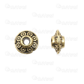 1111-0196-2-OXGL - Bille de Fantaisie Métal Or Antique 6.5mm Trou 1.5mm avec Motif Gravé 100pcs 1111-0196-2-OXGL,grave,montreal, quebec, canada, beads, wholesale