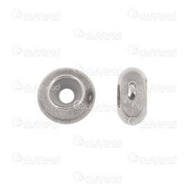 1111-0271-8MM - Metal Bead With Silicone Stopper Ring Donut Spacer 8x4.5mm Nickel 2mm Hole 10pcs 1111-0271-8MM,Findings,Stopper beads,Bead,With Silicone Stopper Ring,Metal,Metal,8x4.5mm,Round,Donut,Spacer,Grey,Nickel,2mm Hole,China,montreal, quebec, canada, beads, wholesale