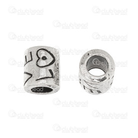 1111-0276 - Metal Bead European Style Cylinder Inscription: Love 8x10mm Grey 5mm Hole 20pcs 1111-0276,Beads,European style,Bead,European Style,Metal,Metal,8X10MM,Cylinder,Cylinder,Inscription: Love,Grey,Grey,5mm Hole,China,montreal, quebec, canada, beads, wholesale