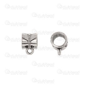 1111-0280-WH - Metal bead fancy tube 6x8mm with one loop Nickel 50pcs 0.5gr 1111-0280-WH,Metal bead with loop,montreal, quebec, canada, beads, wholesale