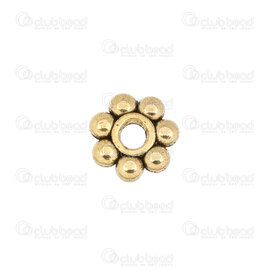 1111-0314-OXGL - Metal Bead Spacer Daisy 7.5mm Antique Gold 2.5mm Hole 100pcs 1111-0314-OXGL,Beads,Metal,Bead,Spacer,Metal,Metal,7.5MM,Flower,Daisy,Yellow,Antique Gold,2.5mm Hole,China,100pcs,montreal, quebec, canada, beads, wholesale