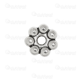 1111-0314-WH - Metal Bead Daisy 8mm Antique Nickel 2mm Hole 100pcs 1111-0314-WH,Beads,Metal,Others,Daisy,Bead,Metal,Metal,8MM,Flower,Daisy,Grey,Nickel,Antique,2mm Hole,montreal, quebec, canada, beads, wholesale