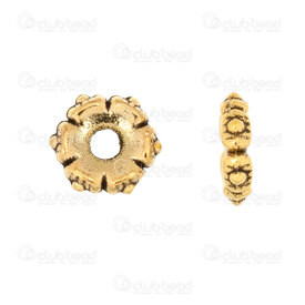 1111-0322-OXGL - Bille de Métal Séparateur Marguerite 1.6x5.5mm Or Antique Trou 1.2mm 100pcs 1111-0322-OXGL,bille  metal separateur,montreal, quebec, canada, beads, wholesale