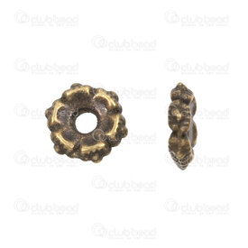 1111-0332-OXBR - Metal Bead Spacer Daisy 1.6X5.5mm 1.2mm hole Antique Brass 100pcs 1111-0332-OXBR,daisy,montreal, quebec, canada, beads, wholesale