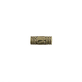 1111-0358-OXBR - Metal Bead Tube Fancy 8.5X3MM Antique Brass 100pcs 1111-0358-OXBR,Bead,Metal,Metal,8.5X3MM,Cylinder,Tube,Fancy,Brass,Antique,China,100pcs,montreal, quebec, canada, beads, wholesale