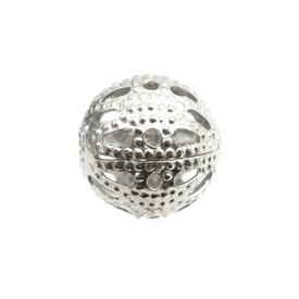 1111-0402 - Metal Bead Fancy Round With Hole 4MM Silver 100pcs 1111-0402,montreal, quebec, canada, beads, wholesale