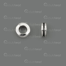 1111-0442-2-WH - Metal Bead Spacer Round With Gap in Middle 2.5x6mm 3mm Hole Natural 100pcs 1111-0442-2-WH,billes 3mm,montreal, quebec, canada, beads, wholesale