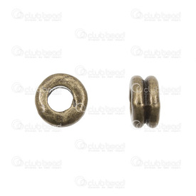 1111-0442-OXBR - Metal Bead Spacer Round With Gap in Middle 6X3MM Antique Brass 3mm Hole 100pcs 1111-0442-OXBR,Findings,Spacers,Beads,6X3MM,Bead,Spacer,Metal,Metal,6X3MM,Round,Round,With Gap in Middle,Brown,Antique Brass,montreal, quebec, canada, beads, wholesale