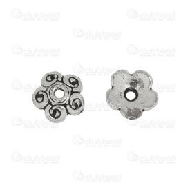 *1111-0449-2 - DISC Metal Bead Cap Flower With Engraved Design 6mm Antique Nickel 100pcs *1111-0449-2,Findings,Bead caps,montreal, quebec, canada, beads, wholesale