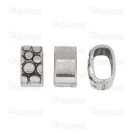 1111-0464 - Metal Bead With Circles 7x13mm Antique Nickel 6x10mm Hole 10pcs 1111-0464,1111-,10pcs,Bead,Metal,Metal,7X13MM,With Circles,Antique Nickel,6x10mm Hole,China,10pcs,montreal, quebec, canada, beads, wholesale