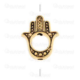 1111-0478-GL - Spiritual Metal Bead Hamsa Fatima Hand 15x13x3mm Inner Diameter 5mm Gold Color 20pcs 1111-0478-GL,Beads,Metal,Others,montreal, quebec, canada, beads, wholesale