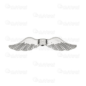 1111-0488 - Metal Bead Angel Wings 35X7.5MM Antique Silver 30pcs 1111-0488,Beads,Metal,30pcs,Bead,Metal,Metal,35X7.5MM,Angel Wings,Antique Silver,30pcs,montreal, quebec, canada, beads, wholesale