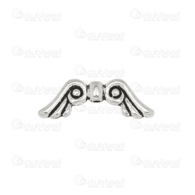 1111-0490 - Metal Bead Angel Wings With Engraved Design 21X7MM Antique Silver 50pcs 1111-0490,50pcs,Bead,Metal,Metal,21X7MM,Angel Wings,With Engraved Design,Antique Silver,50pcs,montreal, quebec, canada, beads, wholesale