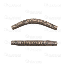 1111-0498-OXCO - Metal Bead Curved Tube With Engraved Flower 36.5x8.5mm Antique Copper 10pcs 1111-0498-OXCO,Beads,Metal,Others,10pcs,Bead,Metal,Metal,36.5x8.5mm,Curved Tube,With Engraved Flower,Antique Copper,China,10pcs,montreal, quebec, canada, beads, wholesale