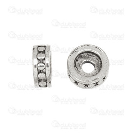 1111-0538 - Metal Bead Spacer Round 8x3mm Antique Nickel With Dots 2mm Hole 50pcs 1111-0538,Beads,Metal,Others,Bead,Spacer,Metal,Metal,8x3mm,Round,Round,Antique Nickel,With Dots,2mm Hole,China,montreal, quebec, canada, beads, wholesale