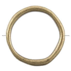 1111-0812-OXBR - Metal Bead Ring Irregular Circle 18MM Antique Brass With Hole 25pcs 1111-0812-OXBR,Beads,Metal,Geometric forms,Bead,Ring,Metal,Metal,18MM,Round,Irregular Circle,Brass,Antique,With Hole,China,montreal, quebec, canada, beads, wholesale