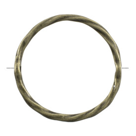 1111-0814-OXBR - Metal Bead Ring Round Twisted 29MM Antique Brass With Hole 25pcs 1111-0814-OXBR,montreal, quebec, canada, beads, wholesale