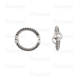 1111-0827-06 - Metal Bead Ring Round 9x1.2mm Inner Diameter 6.3mm Fancy Design Natural 100pcs 1111-0827-06,Beads,Metal,Geometric forms,montreal, quebec, canada, beads, wholesale
