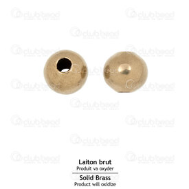 1111-0906-BR - Brass Bead Round 5.5x6mm Hollow 2mm Hole Natural Brass Color 100pcs 1111-0906-BR,montreal, quebec, canada, beads, wholesale