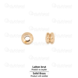 1111-1102-0204 - Solid Brass Bead Spacer 3x4mm Natural With Groove 1.5mm Hole 50pcs 1111-1102-0204,50pcs,Bead,Spacer,Metal,Solid Brass,3X4MM,Round,Yellow,Natural,With Groove,1.5mm hole,China,50pcs,montreal, quebec, canada, beads, wholesale