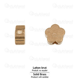 1111-1106-0106 - Solid Brass Bead Flower 6x3mm 2mm hole Natural 50pcs 1111-1106-0106,Brass,montreal, quebec, canada, beads, wholesale