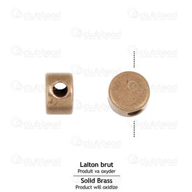 1111-1108-0104 - Solid Brass Bead Pellet 4x2.5mm 1.5mm hole Natural 50pcs 1111-1108-0104,Brass,montreal, quebec, canada, beads, wholesale