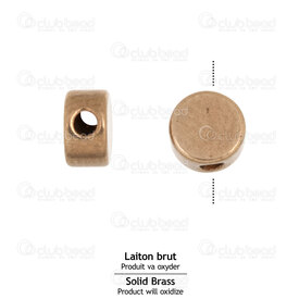 1111-1108-0106 - Solid Brass Bead Pellet Spacer 6x3mm 2mm hole Natural 50pcs 1111-1108-0106,Beads,Metal,Others,montreal, quebec, canada, beads, wholesale