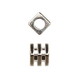 1111-1122 - Metal Bead Brass Base Rectangle 4X3MM Nickel Nickel Free 100pcs 1111-1122,montreal, quebec, canada, beads, wholesale