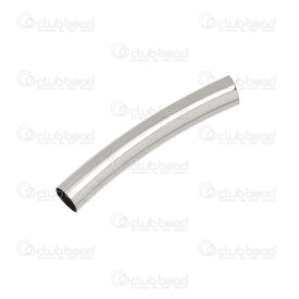 1111-1154-WH - Metal Tube Bead 25x4mm Curved 3.5mm hole Nickel 100pcs 1111-1154-WH,Metal bead tube,montreal, quebec, canada, beads, wholesale