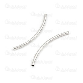 1111-1156-WH - Brass Bead Tube Curved 35x2mm 1.2mm hole Nickel 50pcs 1111-1156-WH,Beads,Nickel,montreal, quebec, canada, beads, wholesale