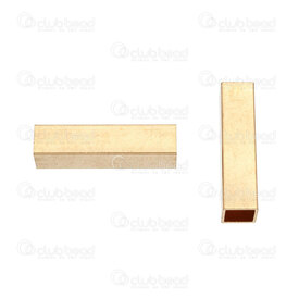 1111-1158-GL - Brass Bead Tube Square 25x6x6mm Straight 5mm hole Gold 20pcs  !Limited Quantity! 1111-1158-GL,Beads,Metal,Brass,montreal, quebec, canada, beads, wholesale
