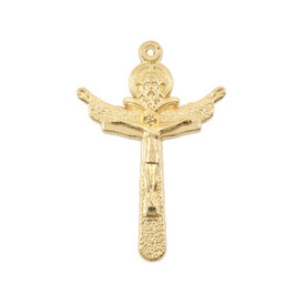 1111-1216-GL - Metal Pendant Cross Religious 28X42MM Gold 10pcs 1111-1216-GL,Beads,Pendant,Cross,Pendant,Metal,Metal,28X42MM,Cross,Religious,Gold,China,10pcs,montreal, quebec, canada, beads, wholesale