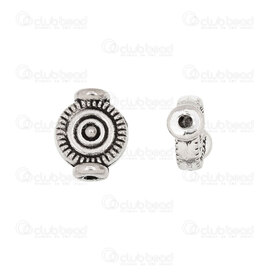 1111-1302-4-WH - Metal Bille Rond 9.5x7.5x3mm Motif Tourbillon Trou 1.2mm Naturel 40pcs 1111-1302-4-WH,coin,montreal, quebec, canada, beads, wholesale