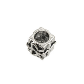 1111-1318-OXWH - Metal Bead Fancy Cylinder Square 8MM Antique Nickel Large Hole 20pcs 1111-1318-OXWH,montreal, quebec, canada, beads, wholesale