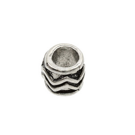 *1111-1320-OXWH - Metal Bead Cylinder Fancy 7X9MM Antique Nickel Large Hole 20pcs *1111-1320-OXWH,montreal, quebec, canada, beads, wholesale