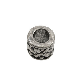 1111-1322-OXWH - Metal Bead Cylinder Fancy 9MM Antique Nickel Large Hole 20pcs 1111-1322-OXWH,montreal, quebec, canada, beads, wholesale