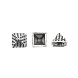 1111-1410-OXWH - Metal Bead Square Pyramid Stud 11MM Antique Nickel 2 Holes 10pcs  Lead Free, Nickel Free 1111-1410-OXWH,Clearance by Category,Metal,10pcs,Bead,Metal,Metal,11MM,Square,Square,Pyramid Stud,Grey,Nickel,Antique,2 Holes,montreal, quebec, canada, beads, wholesale