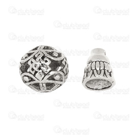 1111-2002 - Metal Bead Guru Bead Set With Mantra pattern 18x11mm Antique Nickel 5 sets  Tibetan Style 1111-2002,Beads,Metal,5 sets,Bead,Guru Bead Set,Metal,Metal,18x11mm,With Mantra pattern,Grey,Antique Nickel,China,5 sets,Tibetan Style,montreal, quebec, canada, beads, wholesale