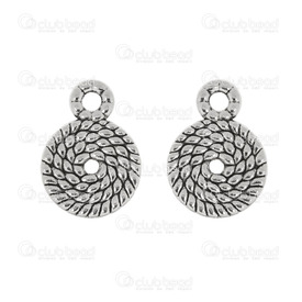1111-5000-010 - Metal Pendant Round Coiled Rope 11x15mm Antique Nickel 40pcs 1111-5000-010,Beads,Pendant,Metal,Pendant,Metal,Metal,11X15MM,Round,Round,Coiled Rope,Antique Nickel,China,40pcs,montreal, quebec, canada, beads, wholesale